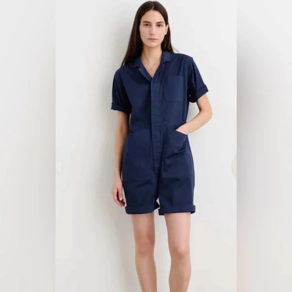 Alex mill cotton twill short standard jumpsuit - Picture 4 of 10
